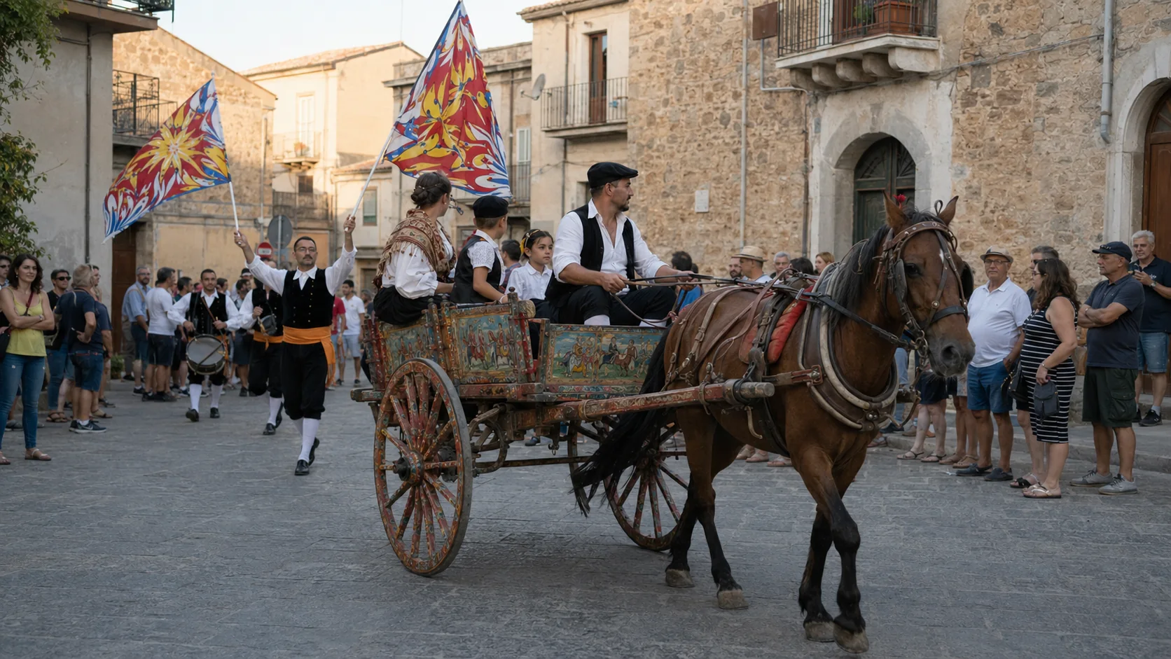 Carretto siciliano durante la sfilata a Basicò